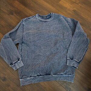 Talentless Acid Wash GPull Over Crew Neck Sweater Mens
